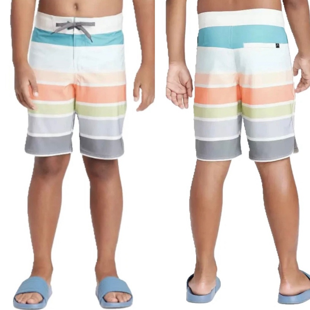 Art Class Multicolor Striped Swim Trunks Boys 14